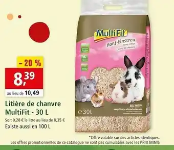 Maxi Zoo Litière De Chanvre Multifit - 30 L offre