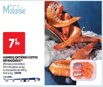 Auchan Supermarché GAMBAS ENTIÈRES CUITES RÉFRIGÉRÉES offre
