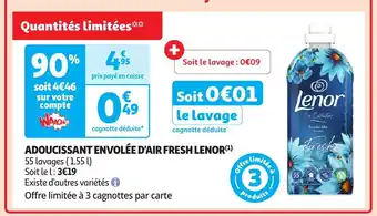 Auchan Supermarché ADOUCISSANT ENVOLÉE D'AIR FRESH LENOR(¹) offre