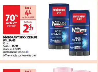 Auchan Supermarché DÉODORANT STICK ICE BLUE WILLIAMS offre