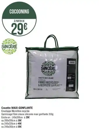 Géant Casino Couette MAXI-GONFLANTE offre