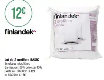 Géant Casino Lot de 2 oreillers BASIC offre