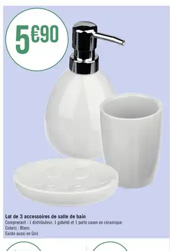 Géant Casino Lot de 3 accessoires de salle offre