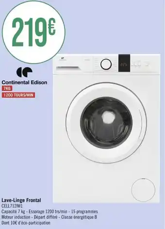 Géant Casino Lave-Linge Frontal CELL712 W1 offre