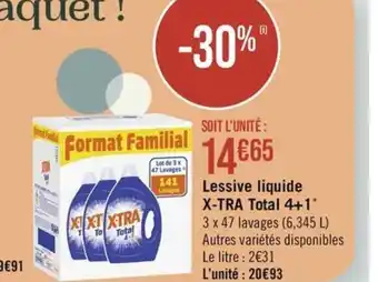 Géant Casino Lessive liquide X-TRA Total 4+1 offre