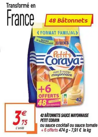 Netto 42 Bâtonnets Sauce Mayonnaise Petit Coraya offre