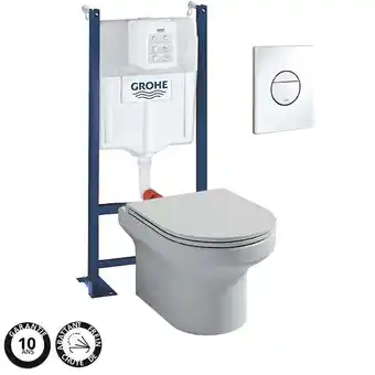 Brico Cash Pack wc suspendu + abattant + bâti support + sail plaque de commande wc rond blanc offre