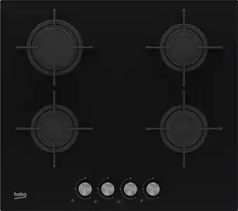 Bricomarché Table de cuisson gaz 60cm 4 feux 7400w verre noir - hilg64221s offre
