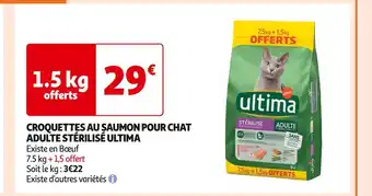 Auchan Supermarché Ultima croquettes au saumon pour chat adulte stérilisé offre