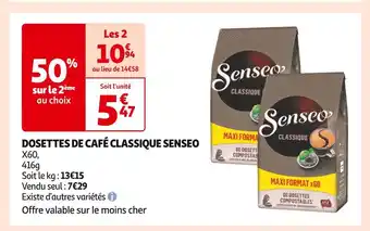 Auchan Supermarché Senseo dosettes de café classique offre