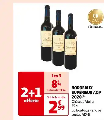 Auchan Supermarché Château vieira bordeaux supérieur aop 2020 offre