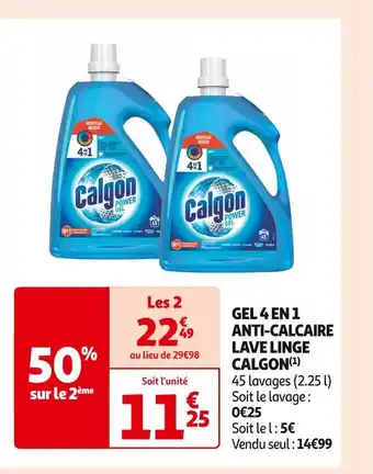 Auchan Supermarché Calgon gel 4 en 1 anti-calcaire lave linge(1) offre
