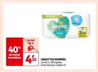 Auchan Supermarché Pampers lingettes offre