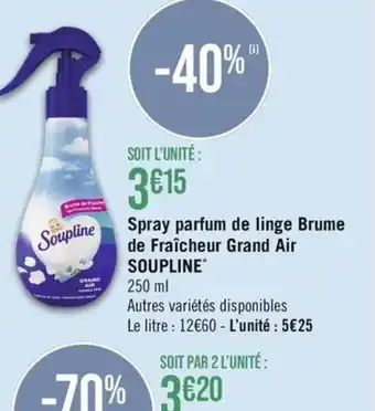 Géant Casino Spray parfum de linge Brume de Fraîcheur Grand Air offre