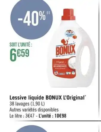 Géant Casino Lessive liquide BONUX L'Original offre