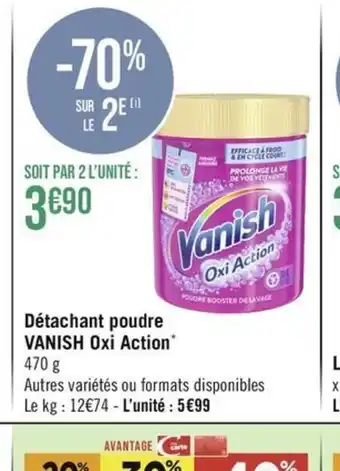 Géant Casino Détachant poudre VANISH Oxi Action offre