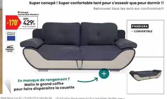 Conforama Canapé Convertible Pandora offre