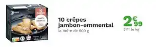 Picard Picard 10 crêpes jambon-emmental offre