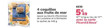 Picard Picard 4 coquilles aux fruits de mer offre