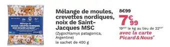 Picard Picard mélange de moules, crevettes nordiques, noix de saintjacques msc offre