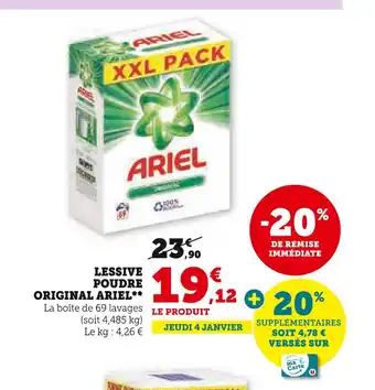Super U Ariel lessive poudre original offre
