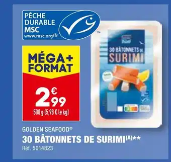 ALDI Golden seafood 30 bâtonnets de surimi offre