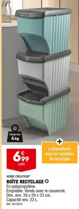 ALDI Home creation boîte recyclage offre