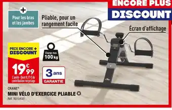ALDI Crane mini vélo d’exercice pliable offre