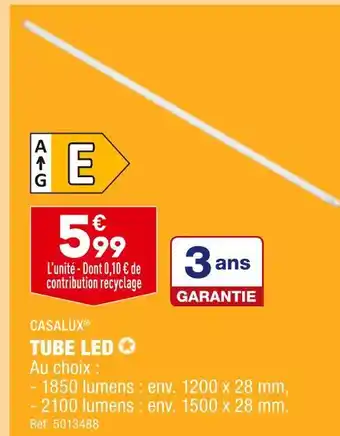 ALDI Casalux tube led offre