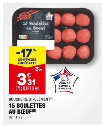 ALDI Boucherie st-clément 15 boulettes au bœuf offre