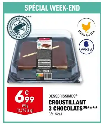 ALDI Desserissimes croustillant 3 chocolats offre