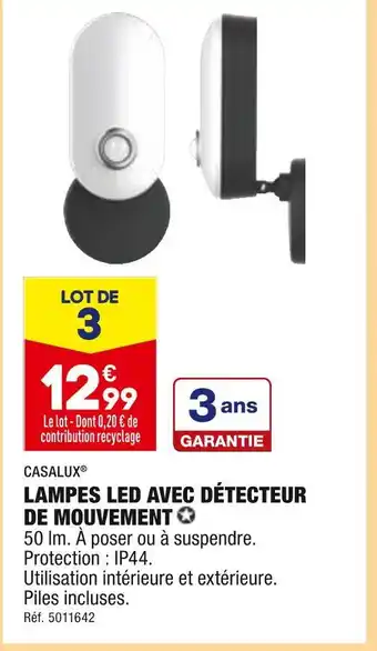 ALDI Casalux lampes led avec détecteur de mouvement offre