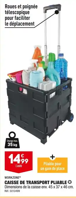 ALDI Workzone caisse de transport pliable offre