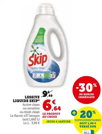 Super U Skip lessive liquide offre