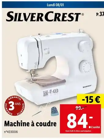 Lidl Sliver crest machine à coudre offre