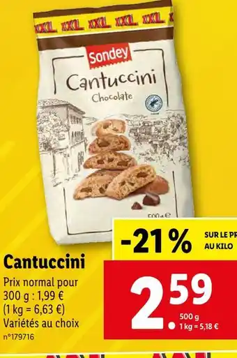 Lidl Sondey cantuccini offre