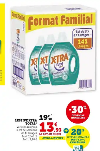 Super U Xtra lessive total offre