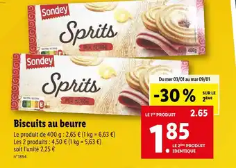 Lidl Sondey biscuits au beurre offre