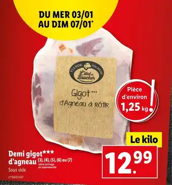 Lidl L'etal du boucher demi gigot d’agneau offre