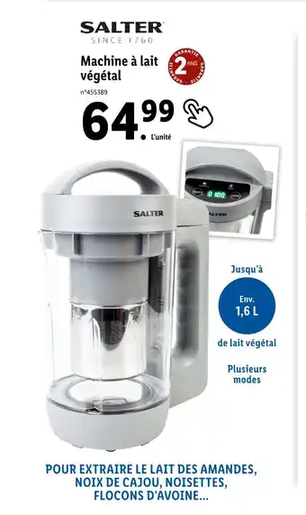 Lidl Salter machine à lait végétal offre