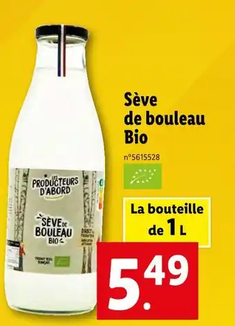 Lidl Sève de bouleau bio offre
