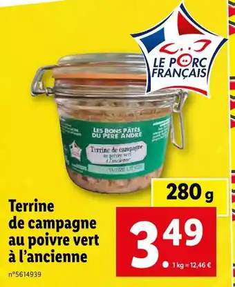 Lidl Terrine de campagne au poivre vert à l’ancienne offre