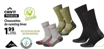 Lidl Crivit/ lycra chaussettes de running hiver offre