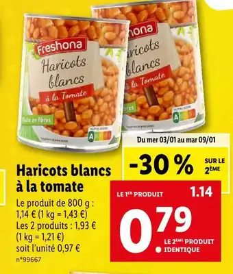 Lidl Freshona haricots blancs à la tomate offre
