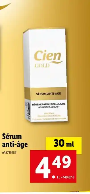 Lidl Cien sérum anti-âge offre