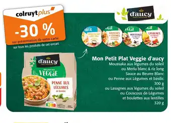 Colruyt D'aucy -30% sur tous les produits de cet encart mon petit plat veggie d'aucy offre