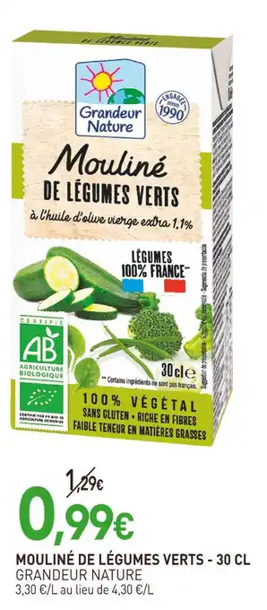 naturéO Grandeur nature mouliné de légumes verts offre