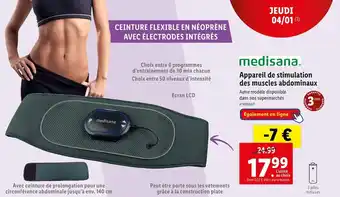 Lidl Medisana appareil de stimulation des muscles abdominaux offre