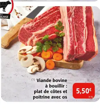 Colruyt Viande bovine à bouillir : plat de côtes et poitrine avec os offre