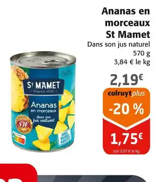 Colruyt St mamet ananas en morceaux offre
